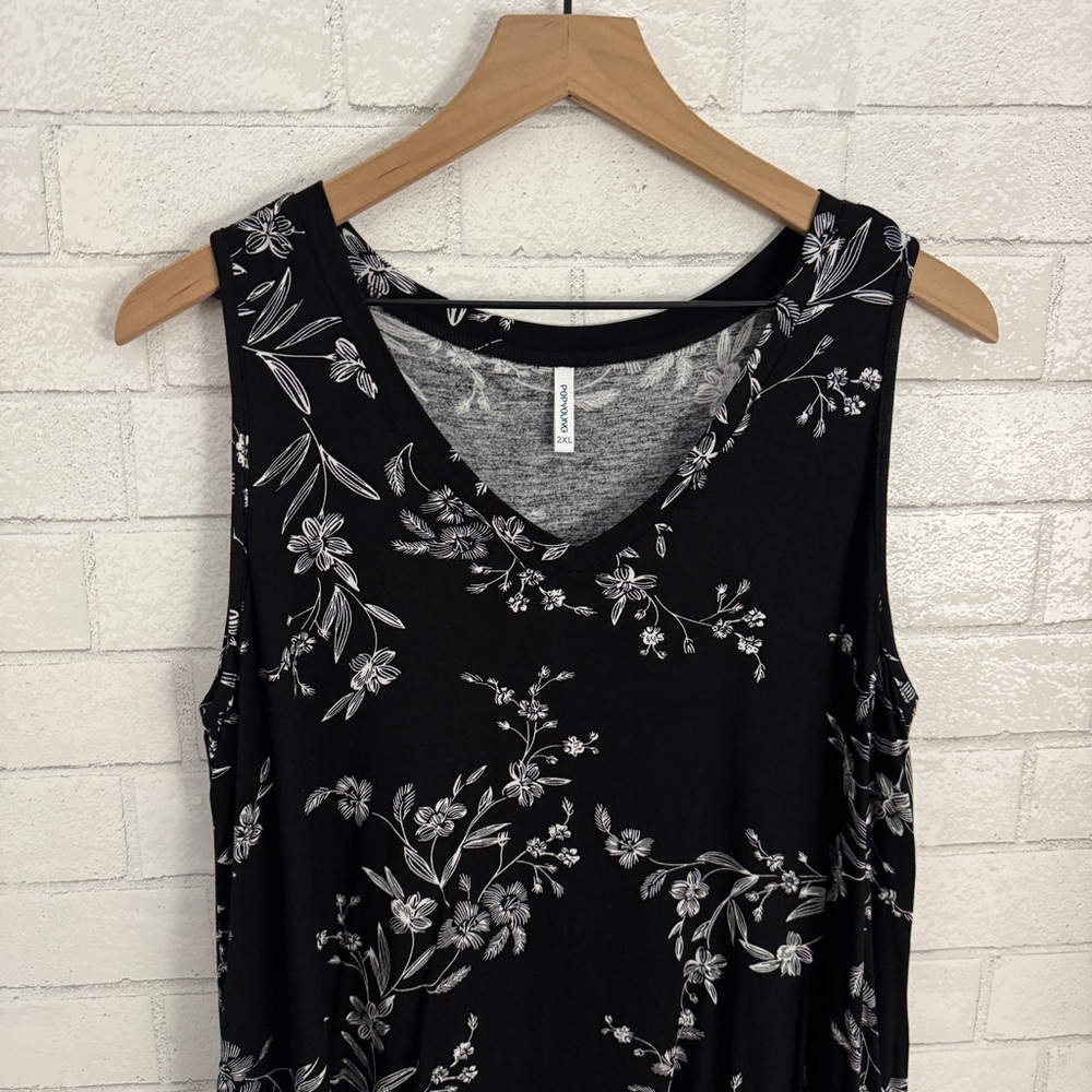 POPYOUNG Women’s Floral Black Sleeveless Top - Picture 2 of 8